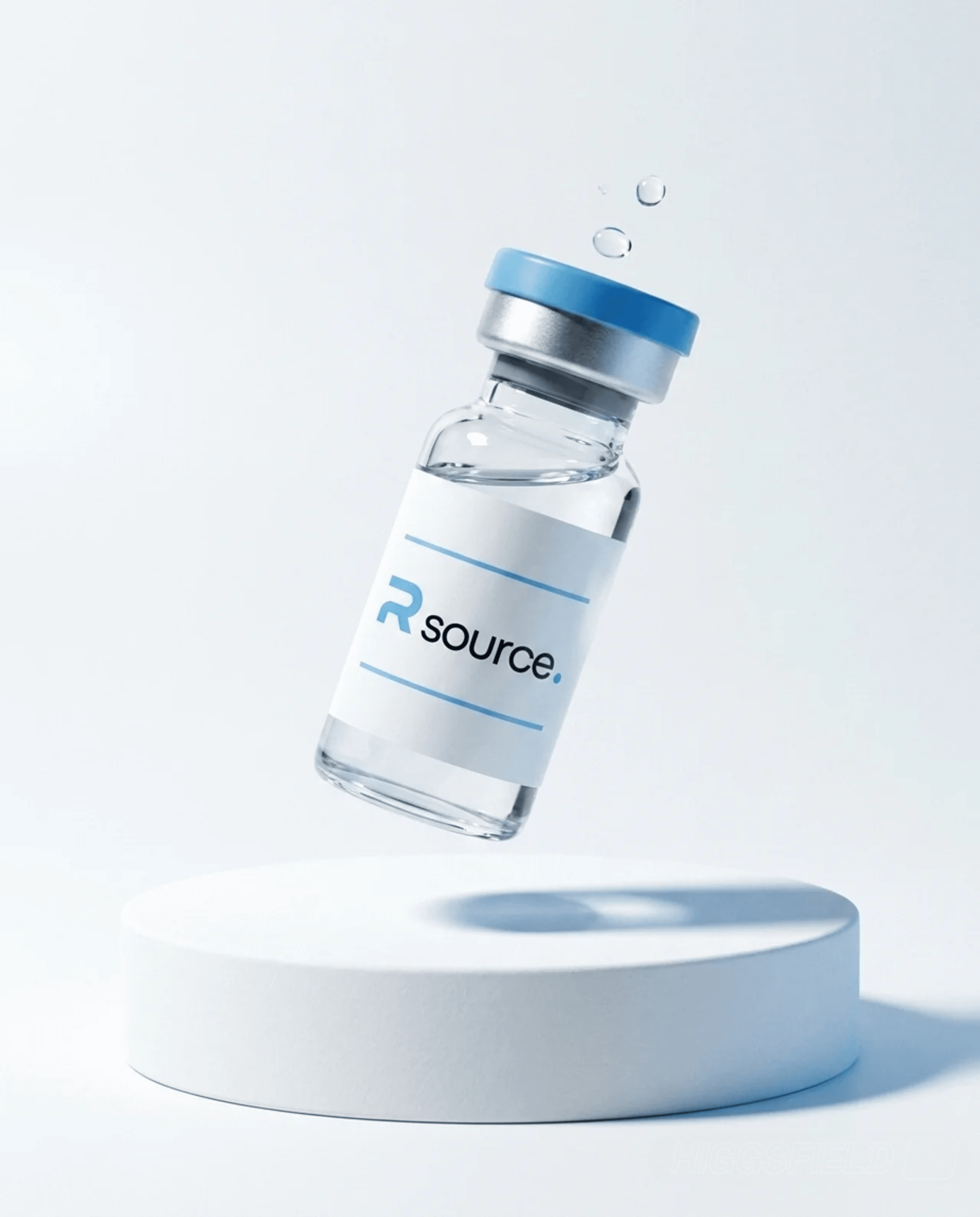 Reta Source UK retatrutide vial on display stand